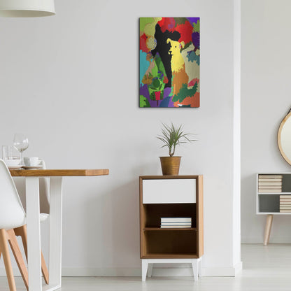 Luxe Metal Art 'Dog With Abstract Background' by Holly McGee, Metal Wall Art,16x24