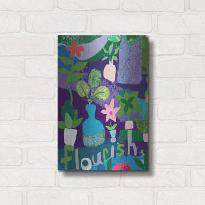 Luxe Metal Art 'Flourish' by Holly McGee, Metal Wall Art,12x16