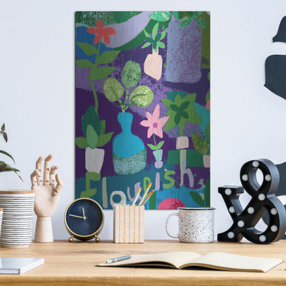 Luxe Metal Art 'Flourish' by Holly McGee, Metal Wall Art,12x16