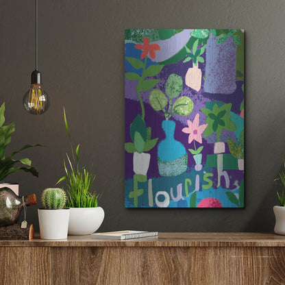 Luxe Metal Art 'Flourish' by Holly McGee, Metal Wall Art,12x16