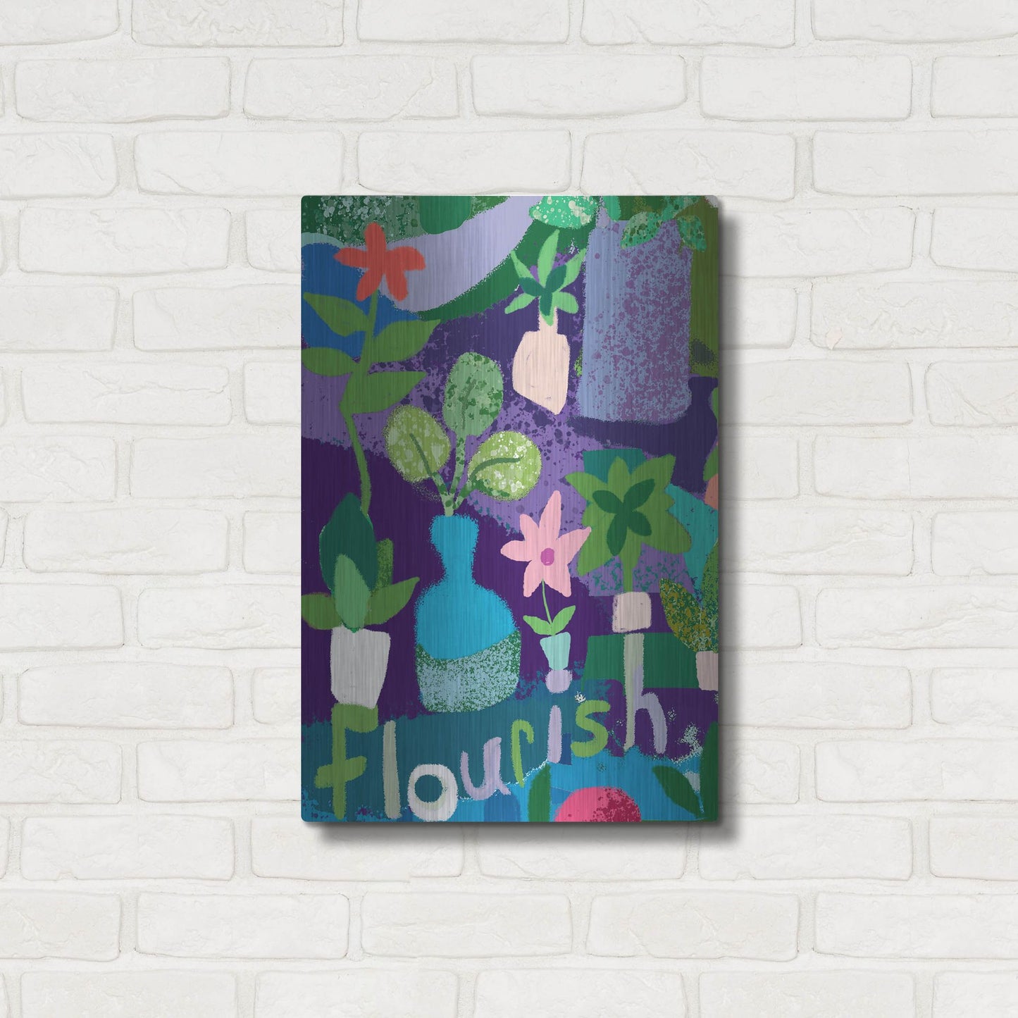 Luxe Metal Art 'Flourish' by Holly McGee, Metal Wall Art,16x24