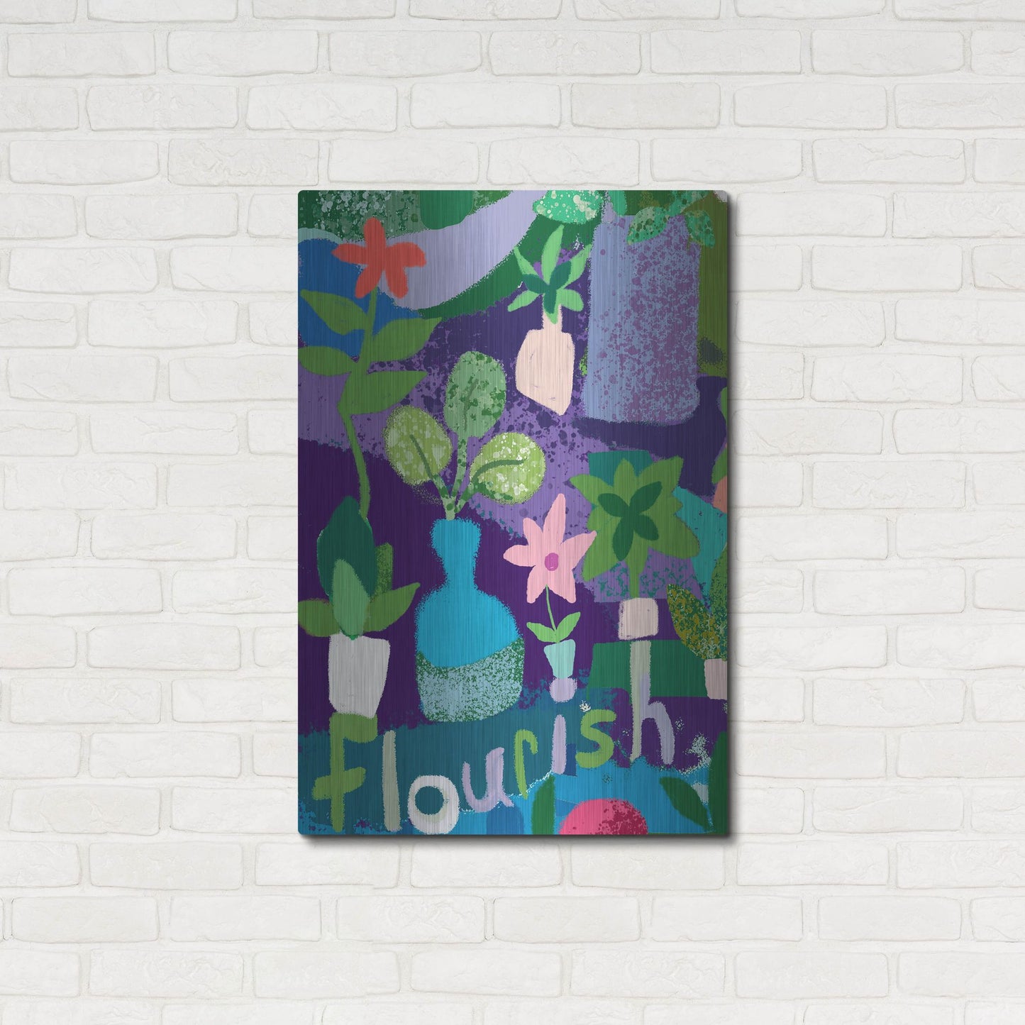 Luxe Metal Art 'Flourish' by Holly McGee, Metal Wall Art,24x36