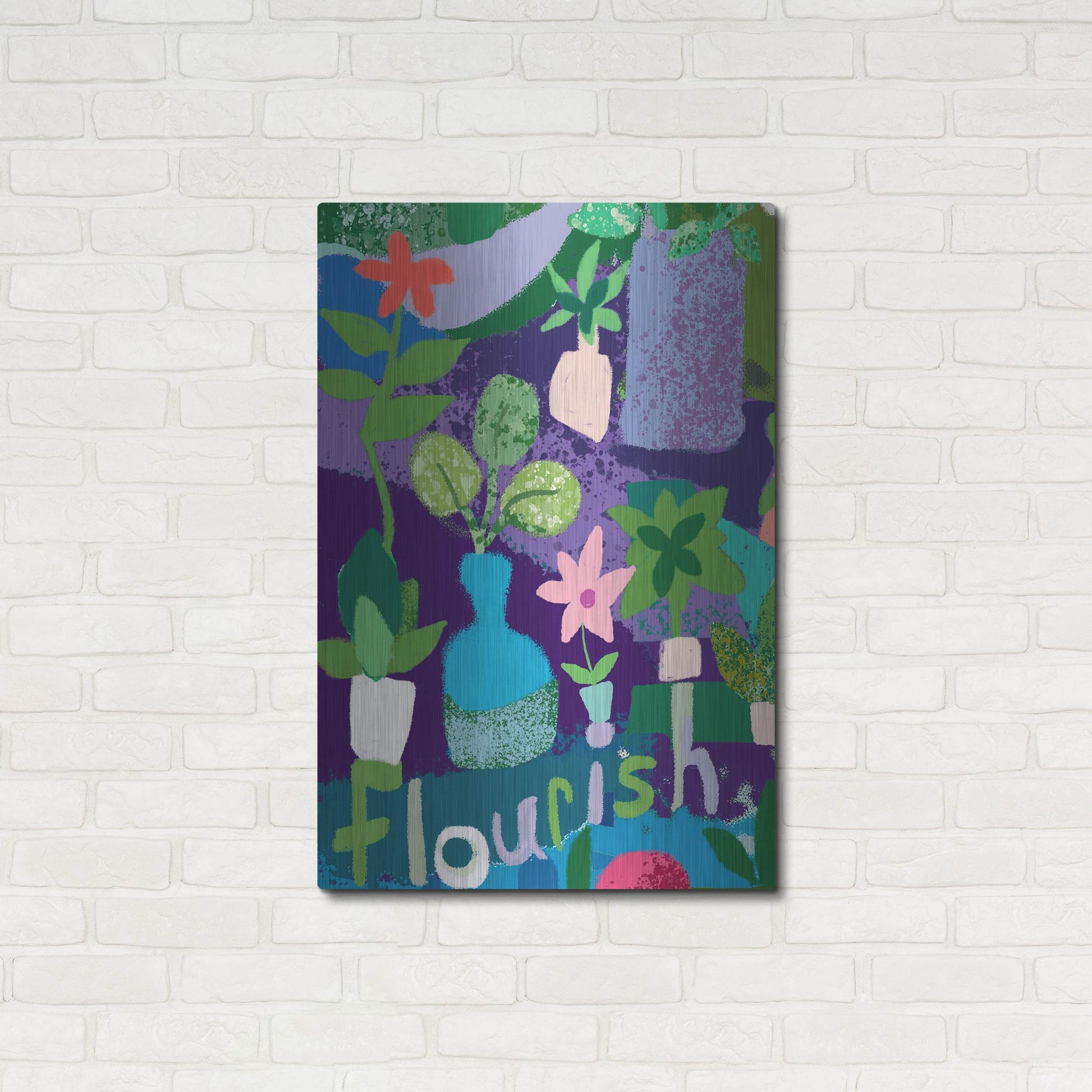 Luxe Metal Art 'Flourish' by Holly McGee, Metal Wall Art,24x36