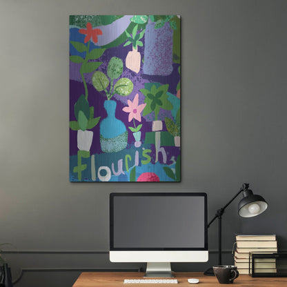 Luxe Metal Art 'Flourish' by Holly McGee, Metal Wall Art,24x36