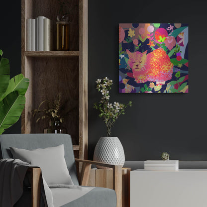 Luxe Metal Art 'Sweet Kitty Dreams' by Holly McGee, Metal Wall Art,24x24