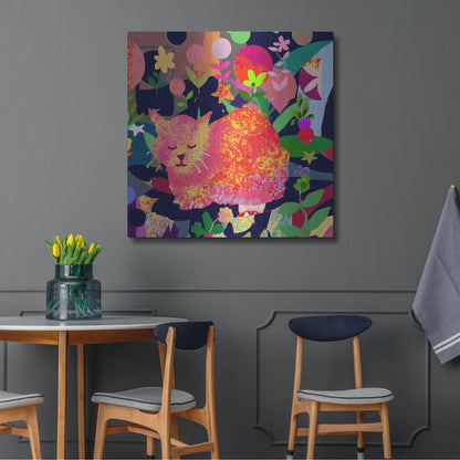 Luxe Metal Art 'Sweet Kitty Dreams' by Holly McGee, Metal Wall Art,36x36