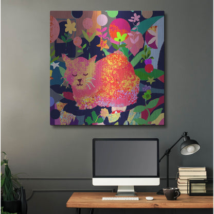 Luxe Metal Art 'Sweet Kitty Dreams' by Holly McGee, Metal Wall Art,36x36