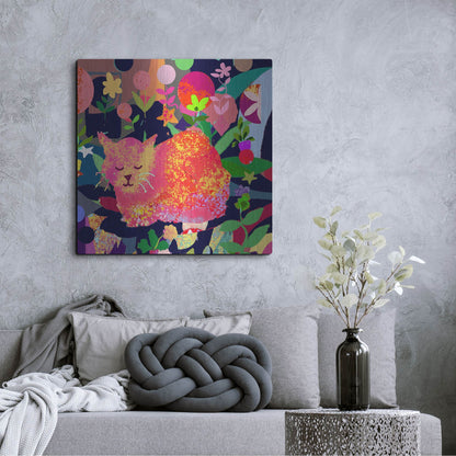 Luxe Metal Art 'Sweet Kitty Dreams' by Holly McGee, Metal Wall Art,36x36