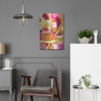 Luxe Metal Art 'Desserts With Abstract Background' by Holly McGee, Metal Wall Art,16x24