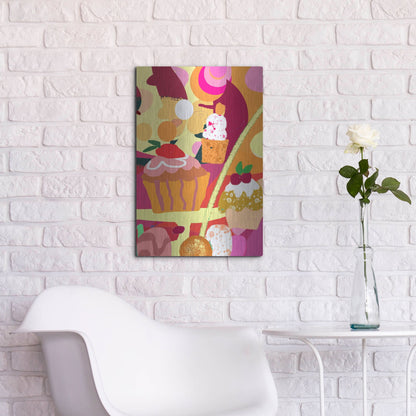 Luxe Metal Art 'Desserts With Abstract Background' by Holly McGee, Metal Wall Art,16x24