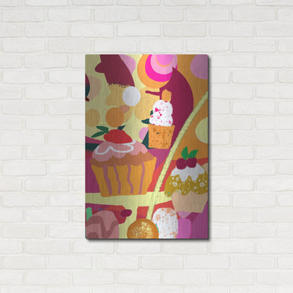 Luxe Metal Art 'Desserts With Abstract Background' by Holly McGee, Metal Wall Art,24x36