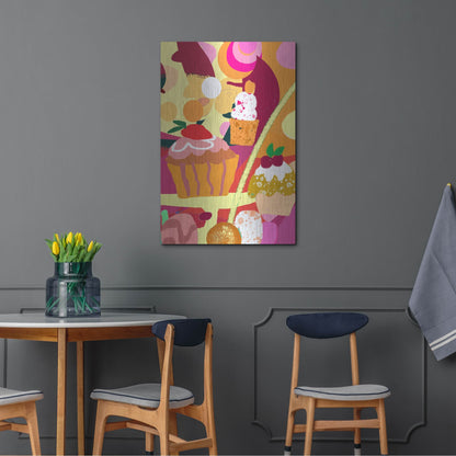Luxe Metal Art 'Desserts With Abstract Background' by Holly McGee, Metal Wall Art,24x36