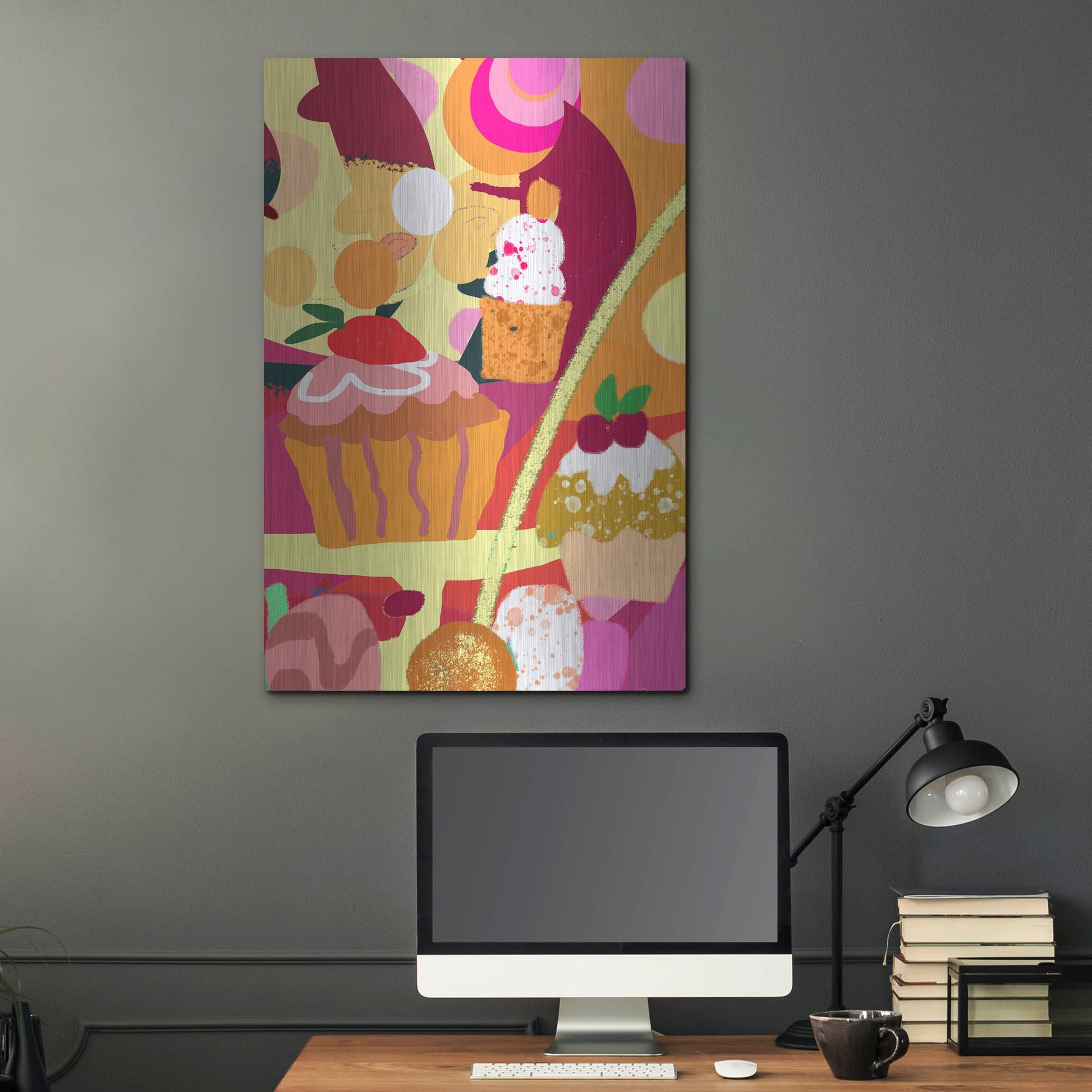 Luxe Metal Art 'Desserts With Abstract Background' by Holly McGee, Metal Wall Art,24x36