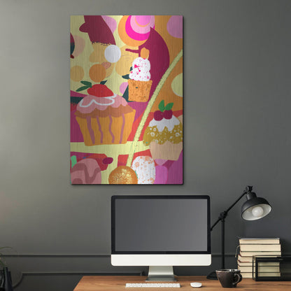 Luxe Metal Art 'Desserts With Abstract Background' by Holly McGee, Metal Wall Art,24x36