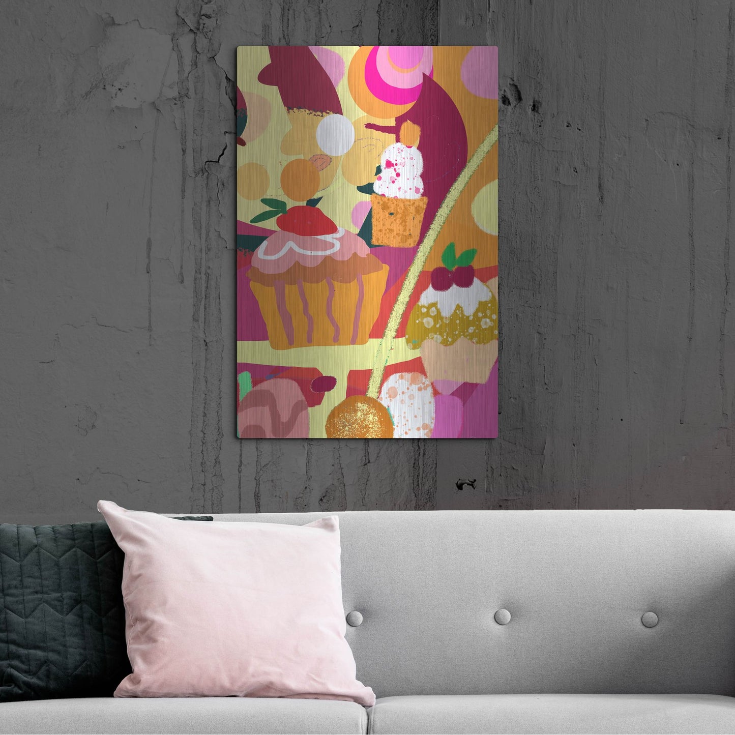 Luxe Metal Art 'Desserts With Abstract Background' by Holly McGee, Metal Wall Art,24x36