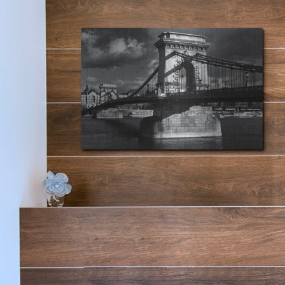 Luxe Metal Art 'Budapest Chain Bridge' by Istvan Nagy, Metal Wall Art,16x12