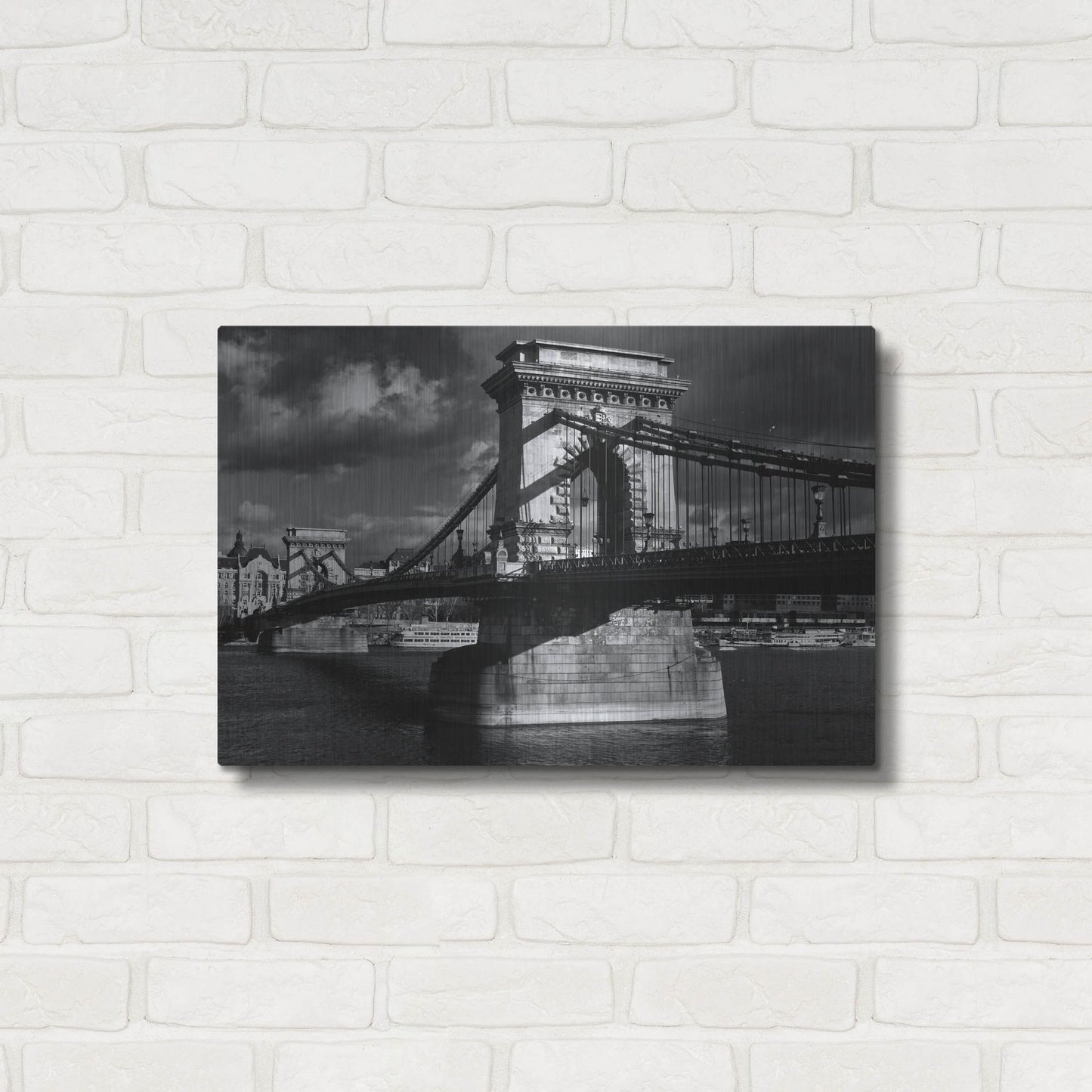 Luxe Metal Art 'Budapest Chain Bridge' by Istvan Nagy, Metal Wall Art,24x16