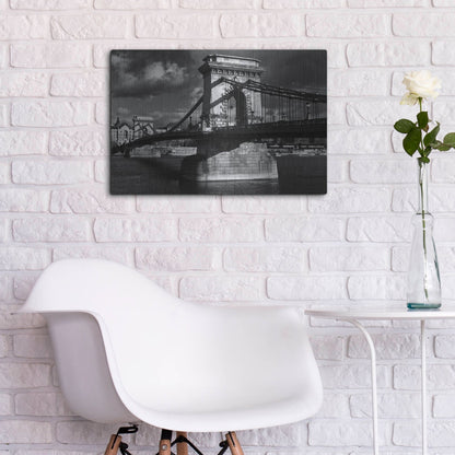 Luxe Metal Art 'Budapest Chain Bridge' by Istvan Nagy, Metal Wall Art,24x16