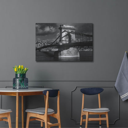 Luxe Metal Art 'Budapest Chain Bridge' by Istvan Nagy, Metal Wall Art,36x24