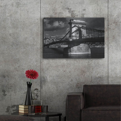 Luxe Metal Art 'Budapest Chain Bridge' by Istvan Nagy, Metal Wall Art,36x24