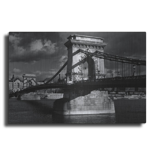 Luxe Metal Art 'Budapest Chain Bridge' by Istvan Nagy, Metal Wall Art