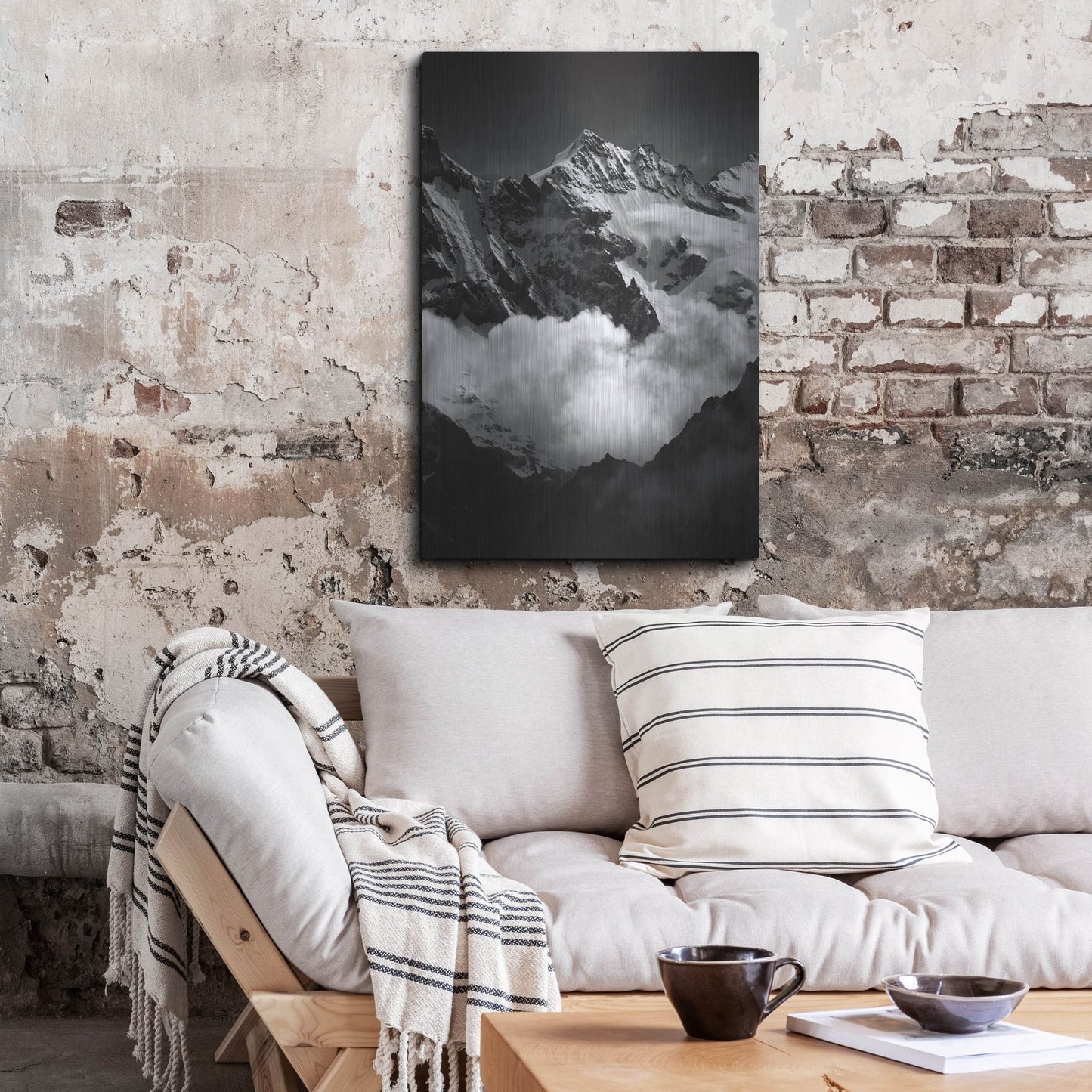 Luxe Metal Art 'Mountains BW' by Istvan Nagy, Metal Wall Art,24x36