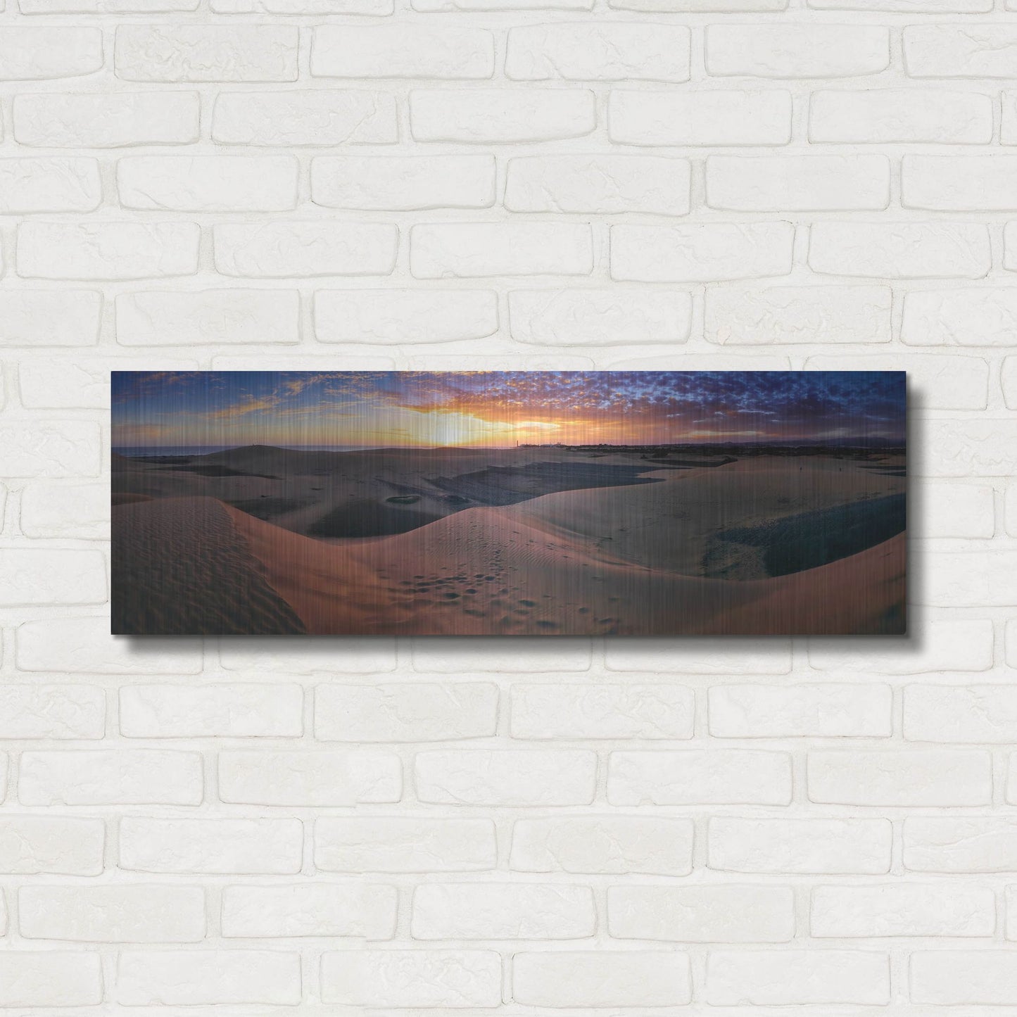 Luxe Metal Art 'Panorama Maspalomas Dunes' by Istvan Nagy, Metal Wall Art,36x12