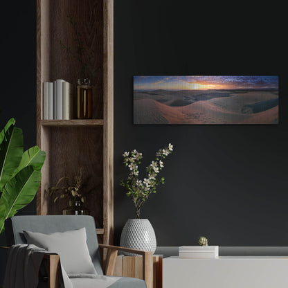 Luxe Metal Art 'Panorama Maspalomas Dunes' by Istvan Nagy, Metal Wall Art,36x12