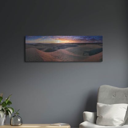 Luxe Metal Art 'Panorama Maspalomas Dunes' by Istvan Nagy, Metal Wall Art,36x12