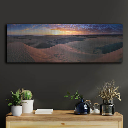 Luxe Metal Art 'Panorama Maspalomas Dunes' by Istvan Nagy, Metal Wall Art,36x12