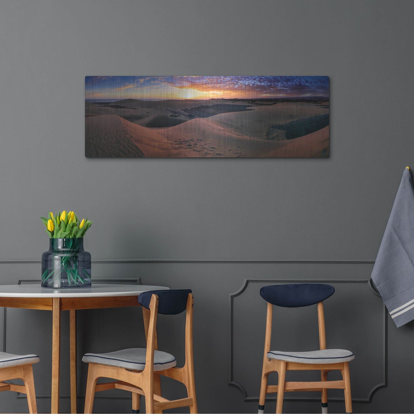 Luxe Metal Art 'Panorama Maspalomas Dunes' by Istvan Nagy, Metal Wall Art,48x16