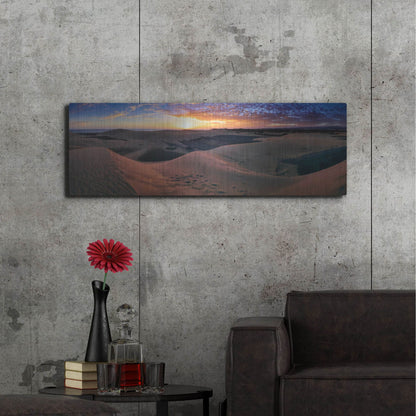 Luxe Metal Art 'Panorama Maspalomas Dunes' by Istvan Nagy, Metal Wall Art,48x16