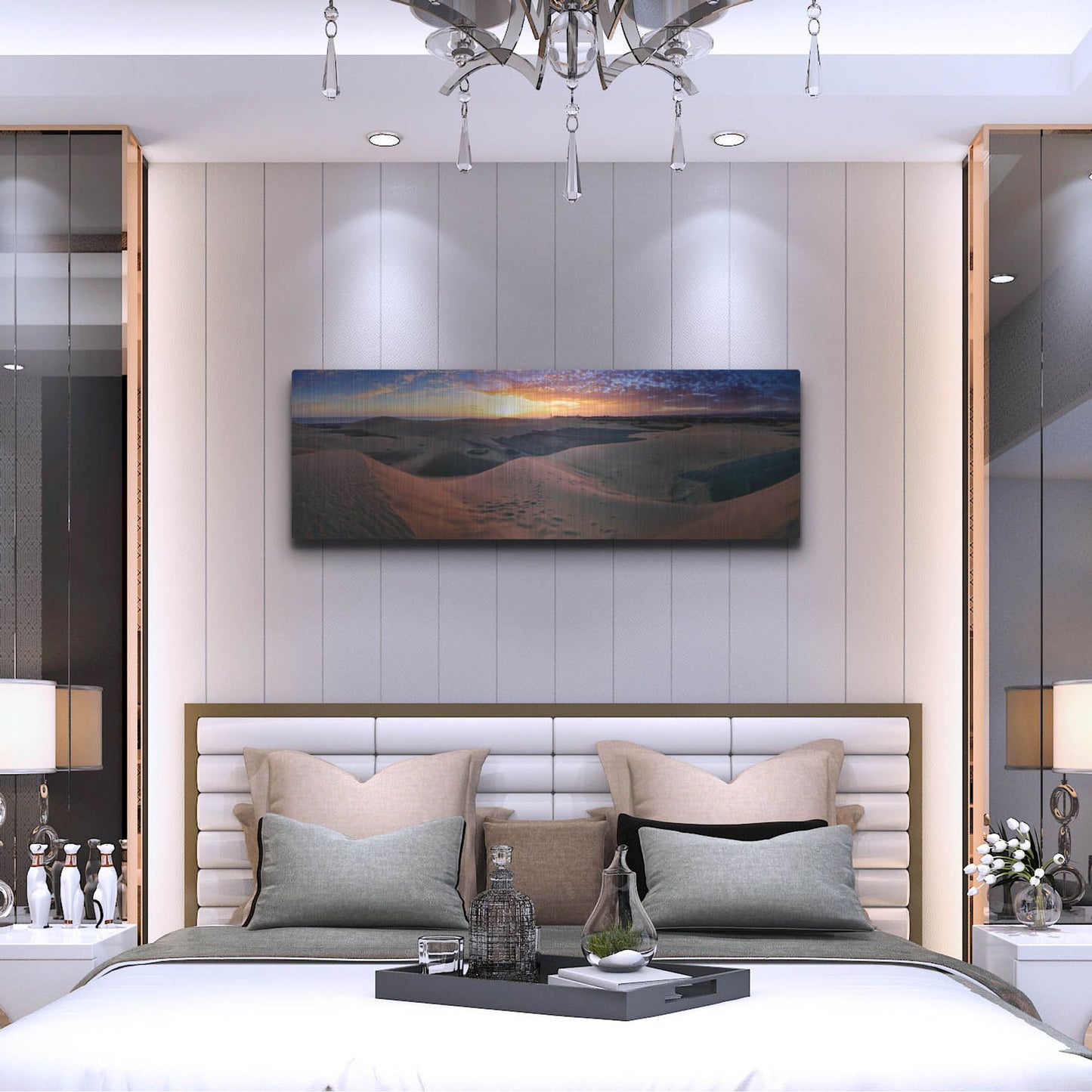 Luxe Metal Art 'Panorama Maspalomas Dunes' by Istvan Nagy, Metal Wall Art,48x16