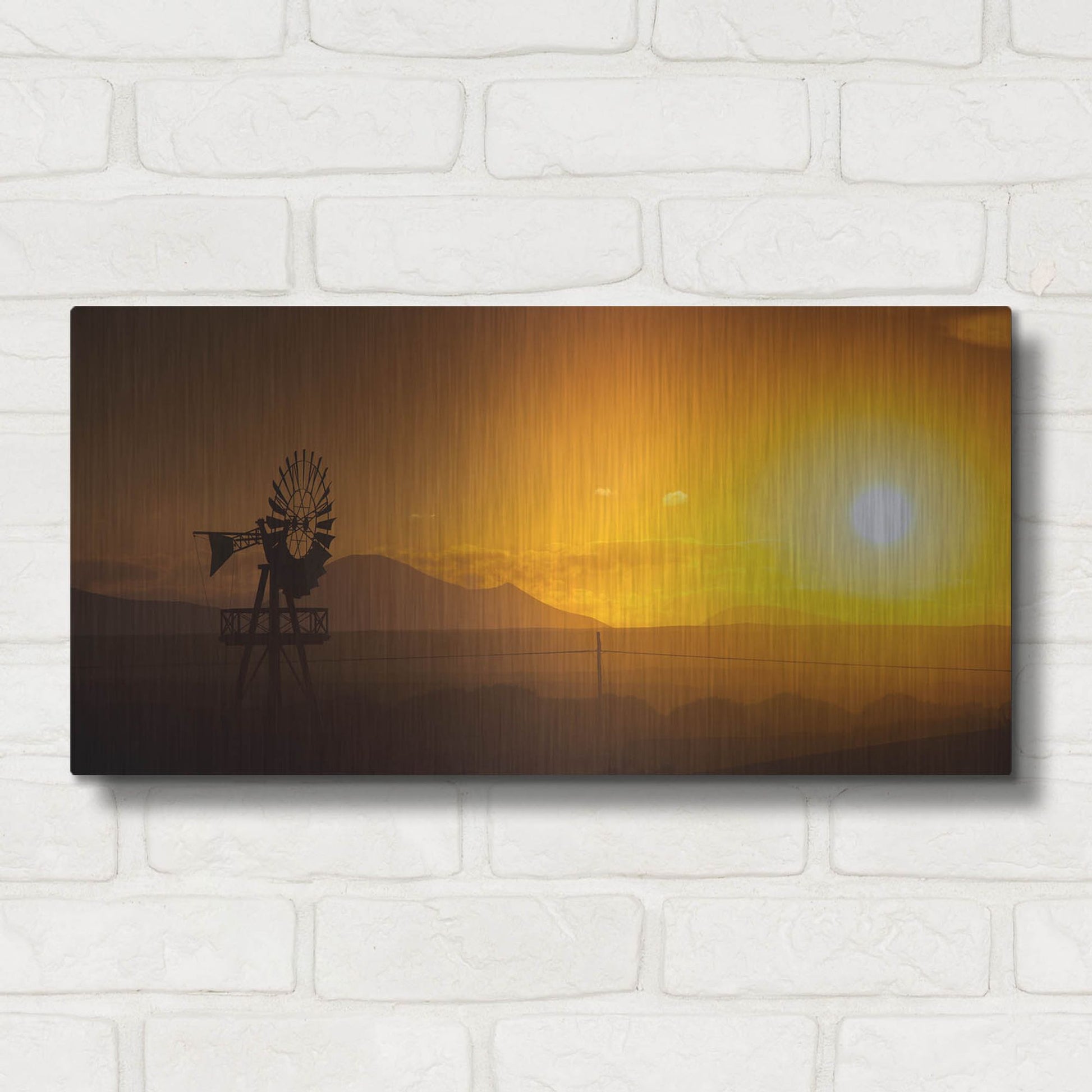 Luxe Metal Art 'Panorama Sunset No 2' by Istvan Nagy, Metal Wall Art,24x12