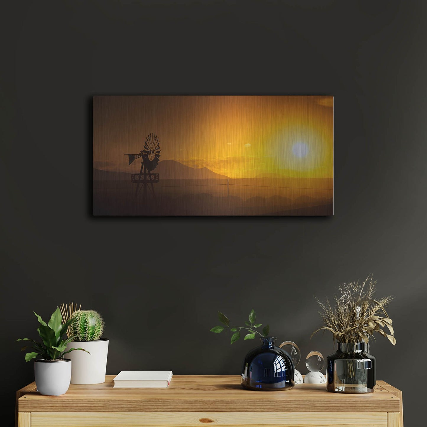 Luxe Metal Art 'Panorama Sunset No 2' by Istvan Nagy, Metal Wall Art,24x12