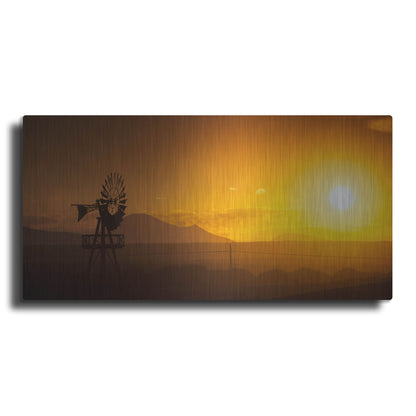 Luxe Metal Art 'Panorama Sunset No 2' by Istvan Nagy, Metal Wall Art,24x12