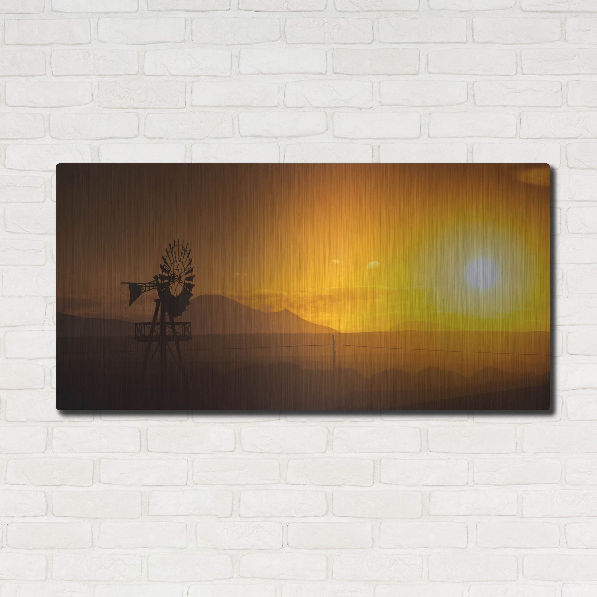 Luxe Metal Art 'Panorama Sunset No 2' by Istvan Nagy, Metal Wall Art,48x24