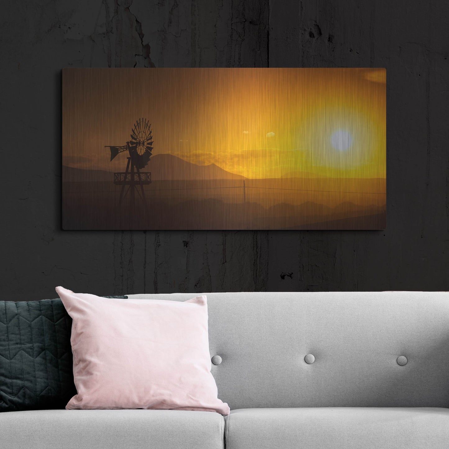 Luxe Metal Art 'Panorama Sunset No 2' by Istvan Nagy, Metal Wall Art,48x24