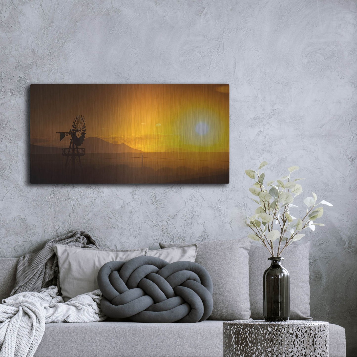 Luxe Metal Art 'Panorama Sunset No 2' by Istvan Nagy, Metal Wall Art,48x24