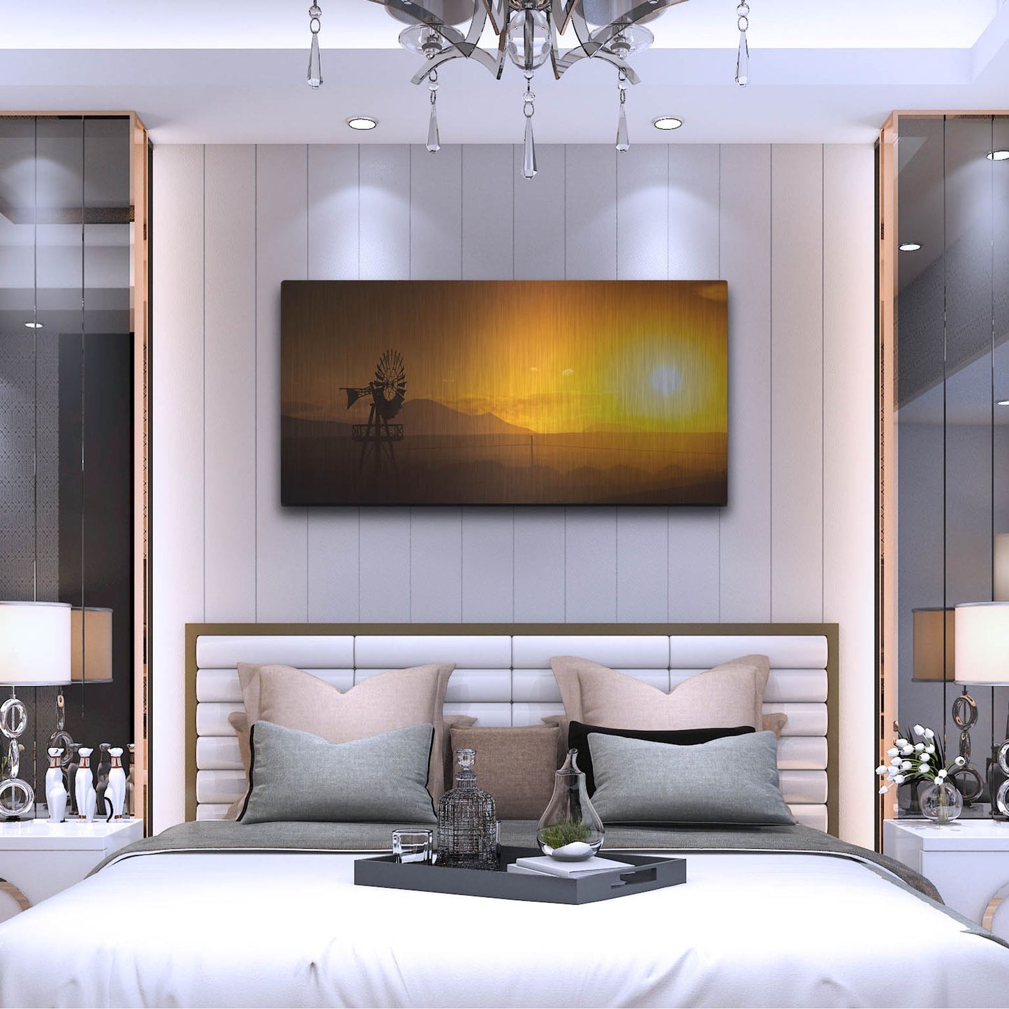 Luxe Metal Art 'Panorama Sunset No 2' by Istvan Nagy, Metal Wall Art,48x24