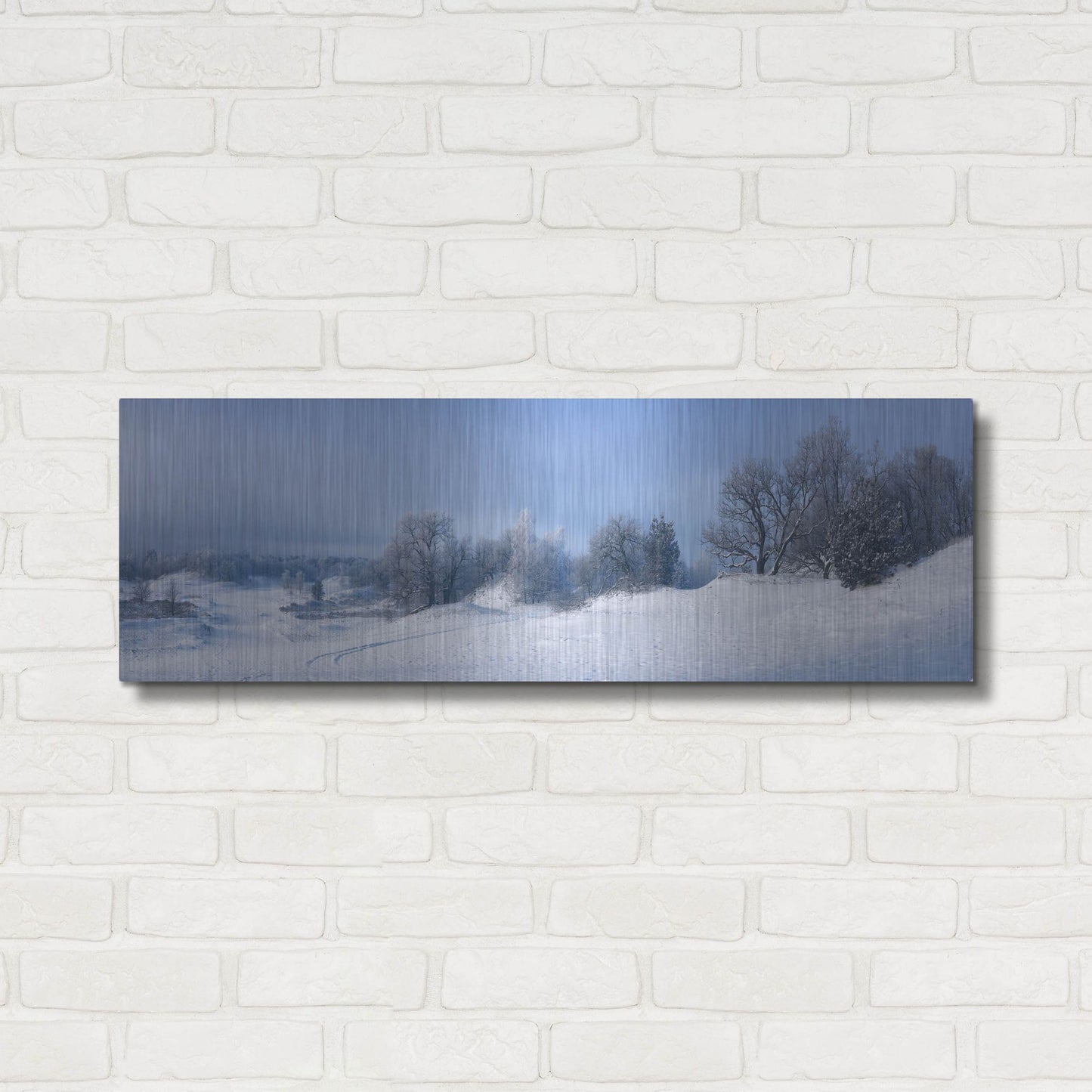 Luxe Metal Art 'Panorama Winter Dunes' by Istvan Nagy, Metal Wall Art,36x12