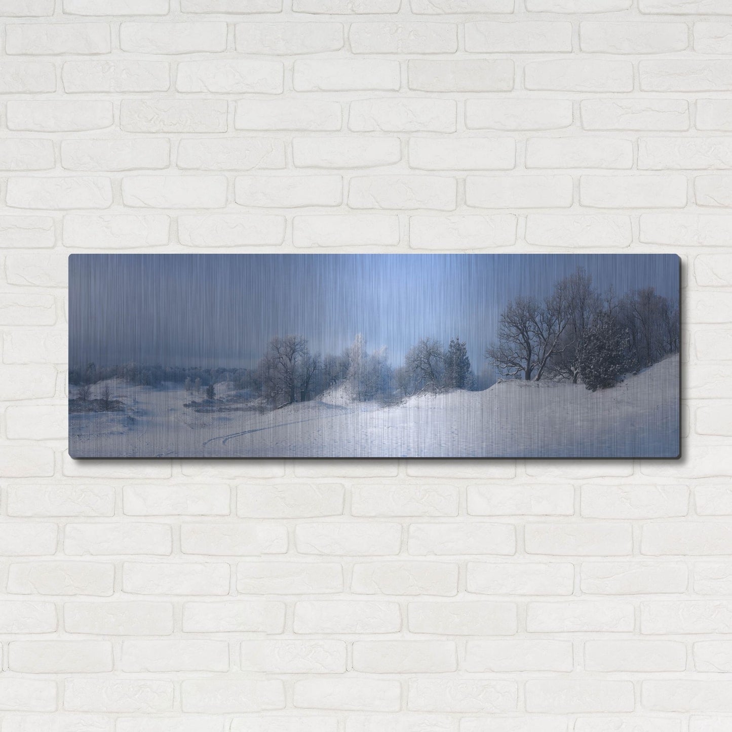 Luxe Metal Art 'Panorama Winter Dunes' by Istvan Nagy, Metal Wall Art,48x16