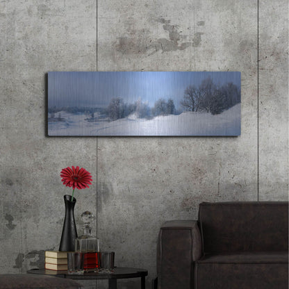 Luxe Metal Art 'Panorama Winter Dunes' by Istvan Nagy, Metal Wall Art,48x16