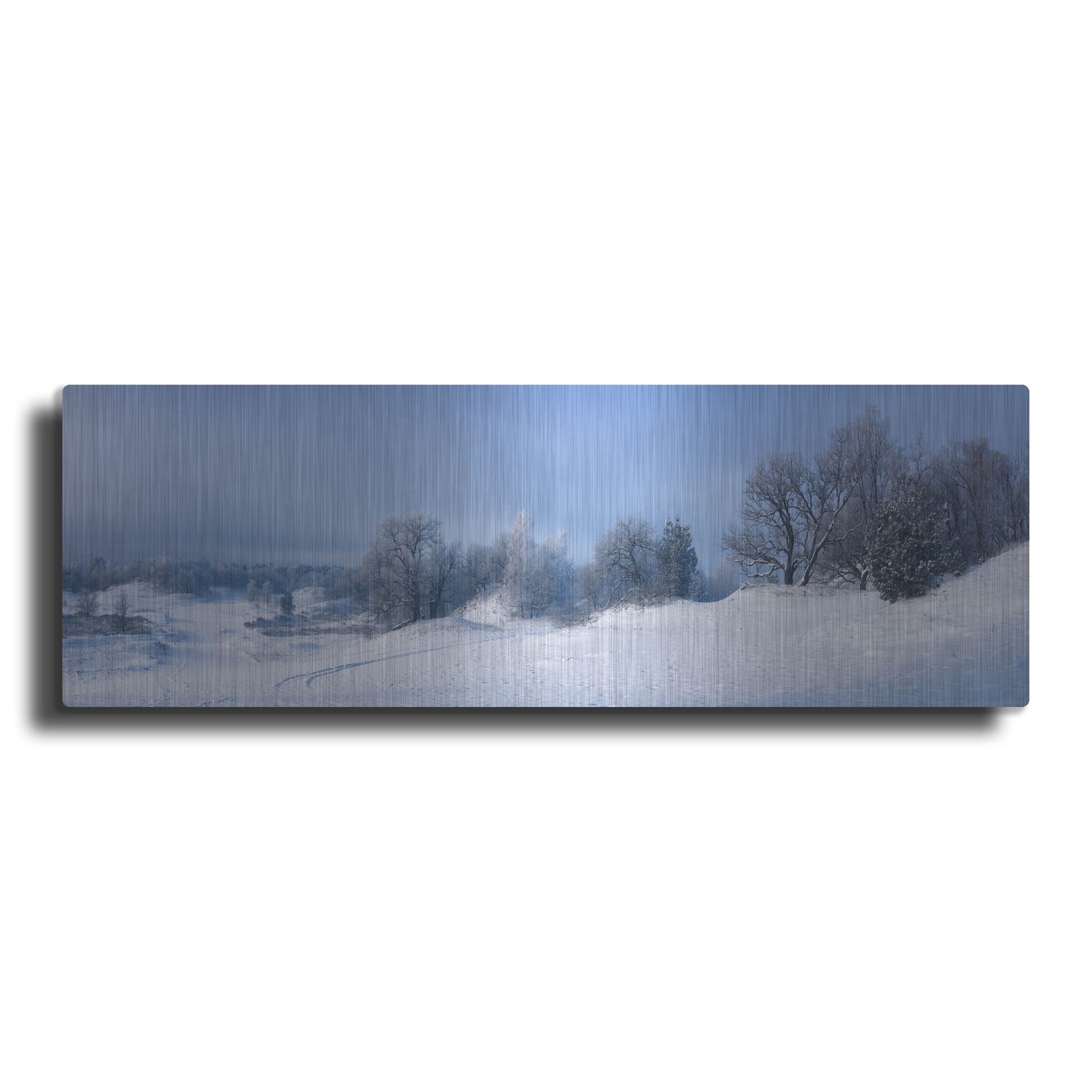 Luxe Metal Art 'Panorama Winter Dunes' by Istvan Nagy, Metal Wall Art