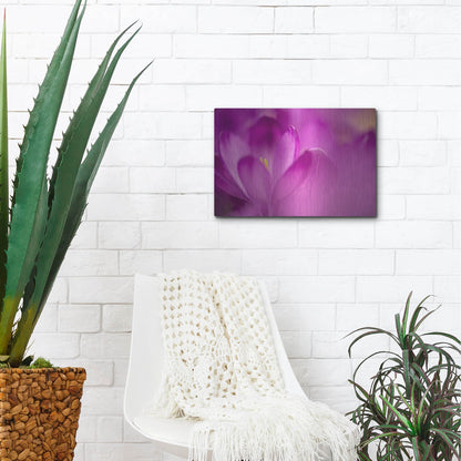 Luxe Metal Art 'Purple Flower Study' by Istvan Nagy, Metal Wall Art,16x12