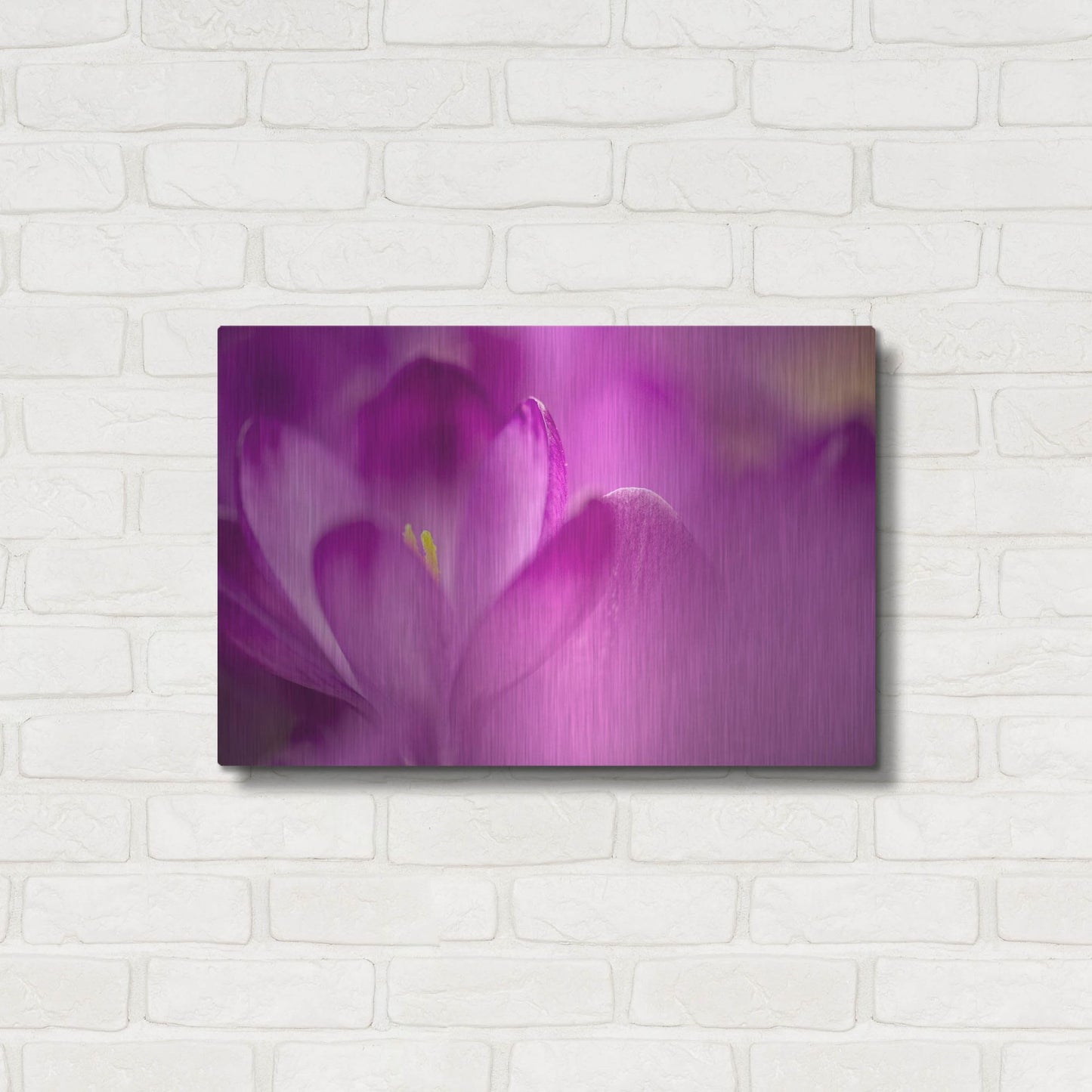 Luxe Metal Art 'Purple Flower Study' by Istvan Nagy, Metal Wall Art,24x16