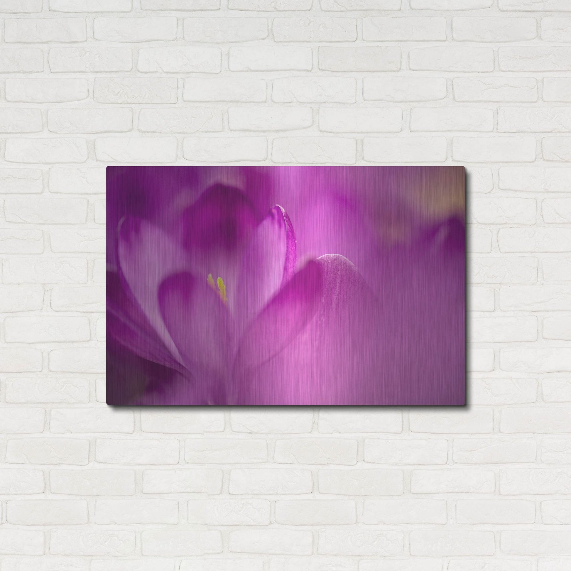 Luxe Metal Art 'Purple Flower Study' by Istvan Nagy, Metal Wall Art,36x24