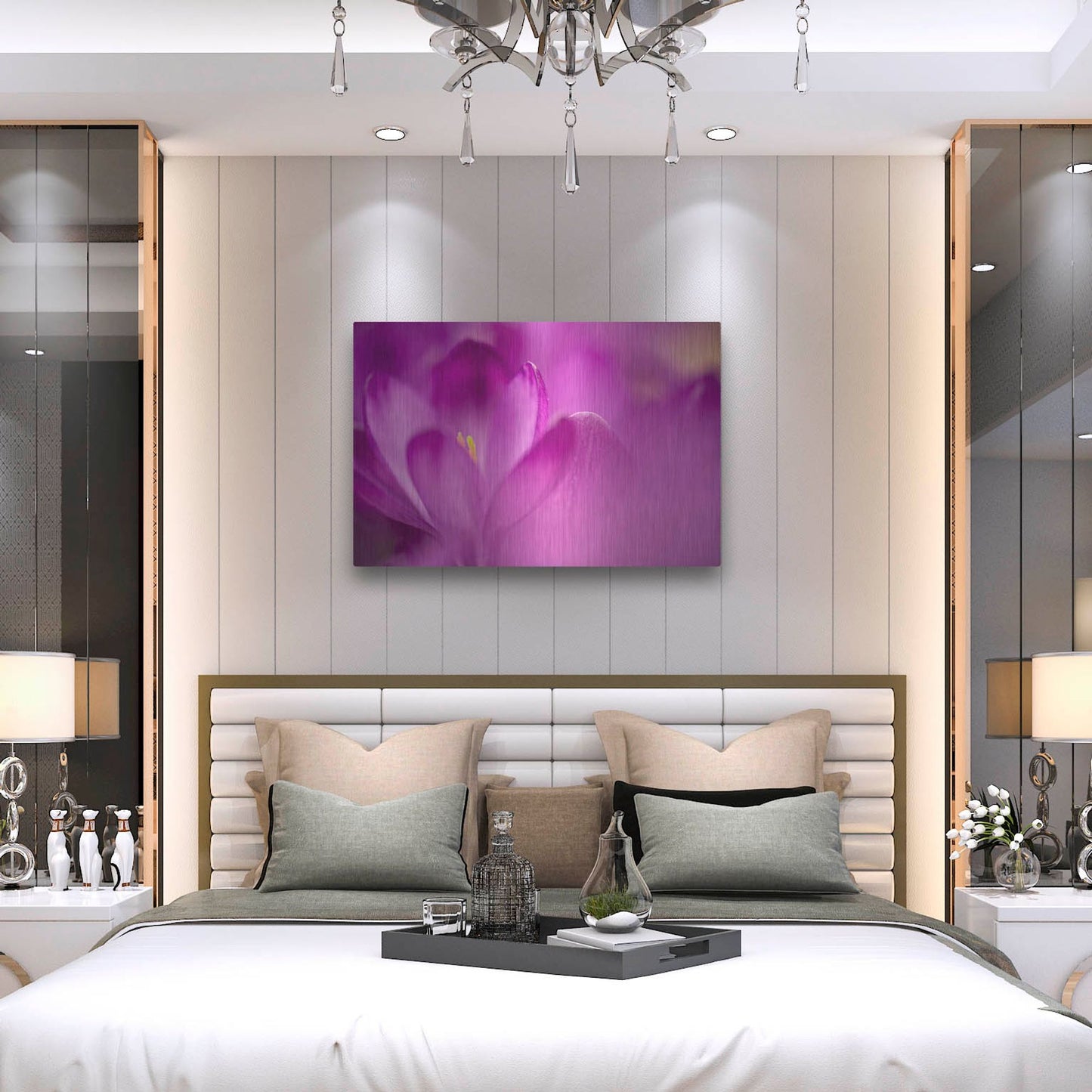 Luxe Metal Art 'Purple Flower Study' by Istvan Nagy, Metal Wall Art,36x24