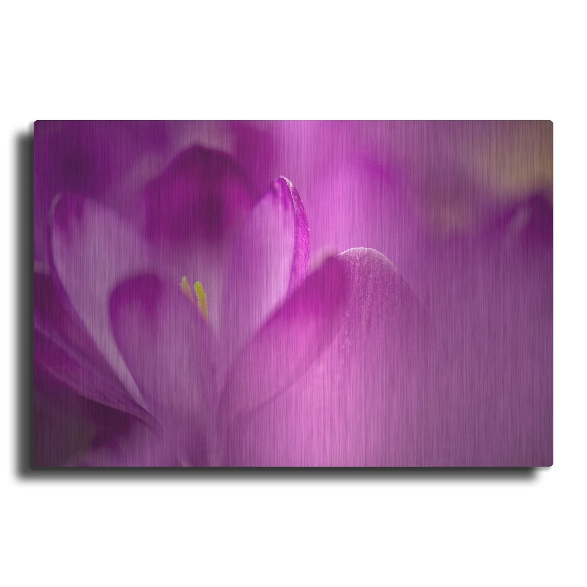 Luxe Metal Art 'Purple Flower Study' by Istvan Nagy, Metal Wall Art