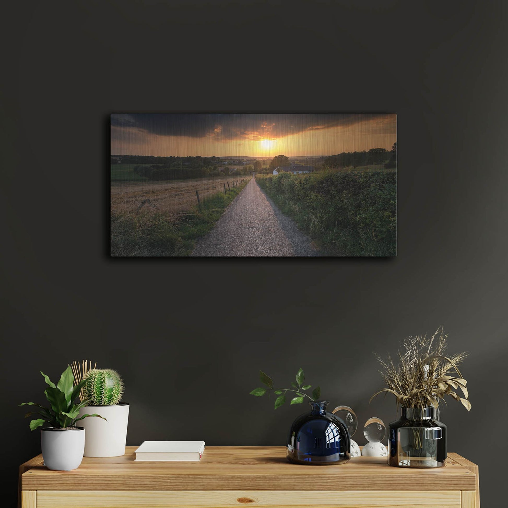 Luxe Metal Art 'Road To Sunset Valley' by Istvan Nagy, Metal Wall Art,24x12